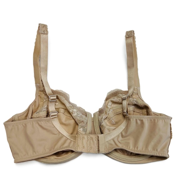 Rosa Faia Size 36D Bra Beige Underwire Lace Trim Embroidered Style #5623 - Picture 8 of 10